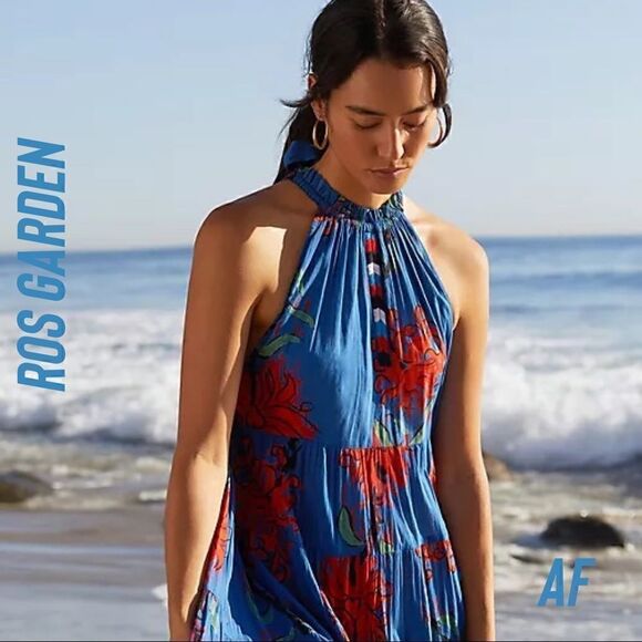 ANTHROPOLOGIE BY RO’S GARDEN VALLEY HALTER TOP MAXI DRESS NEW XS - Picture 3 of 11